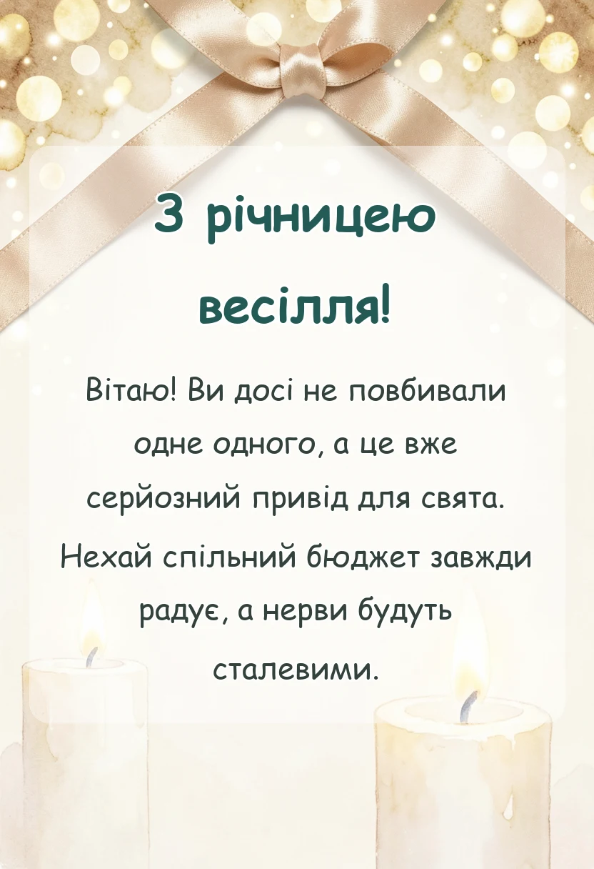 унікальна листівка - короткі привітання з річницею весілля