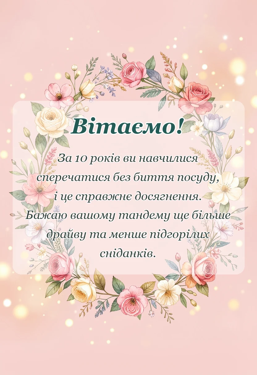 вітальна листівка - картинки на десяту річницю весілля