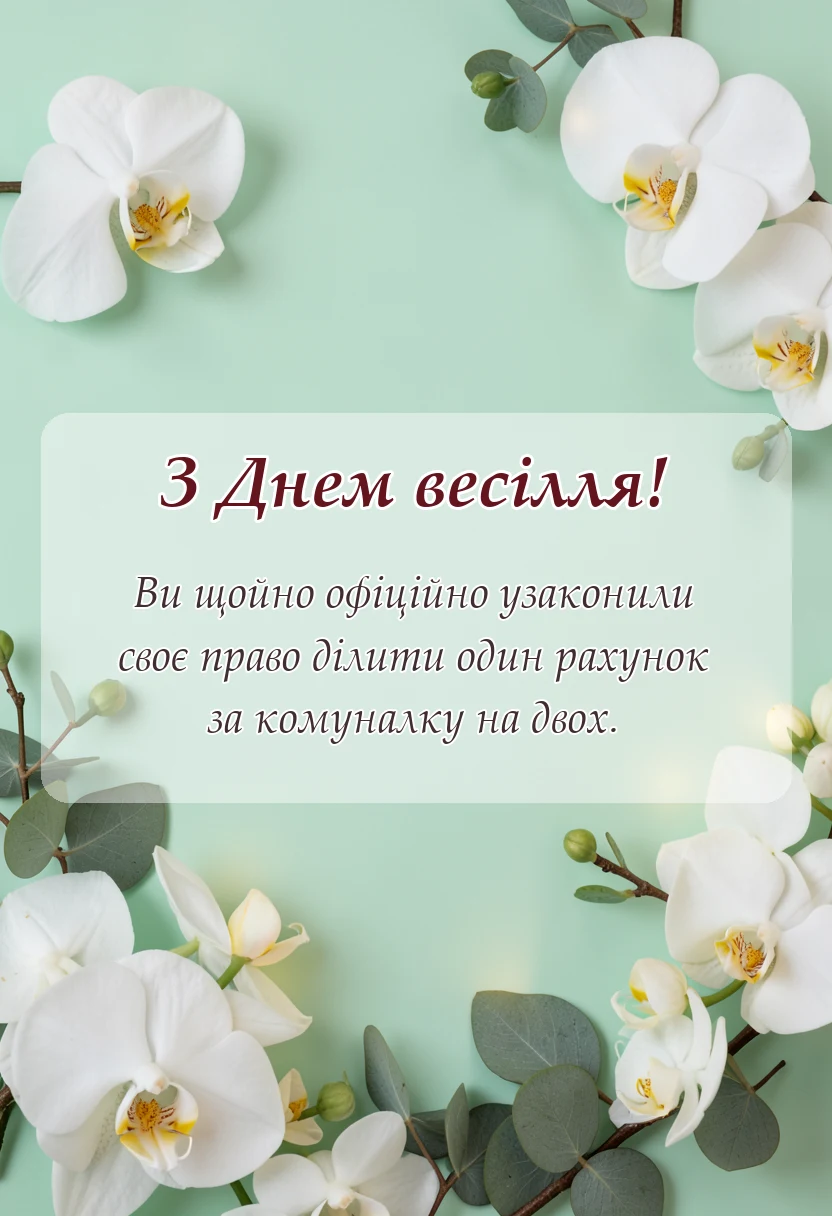 унікальна листівка - смішні привітання на весілля в прозі