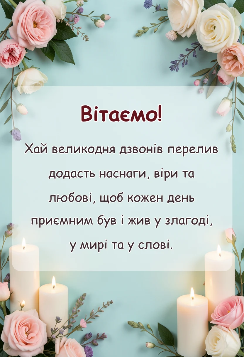 вітальна листівка - привітання з великоднем своїми словами