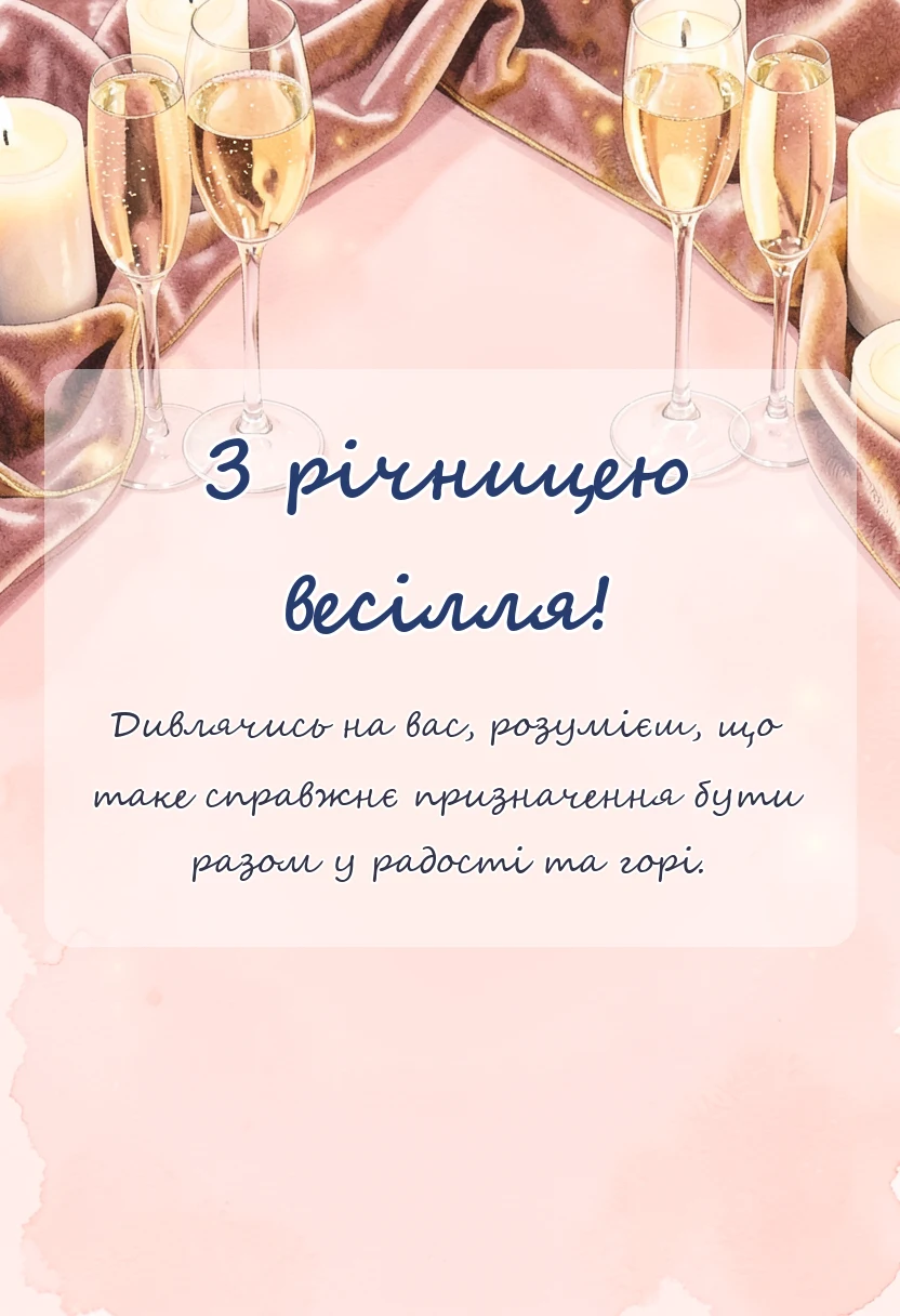 святкова картинка: золоте весілля привітання своїми словами