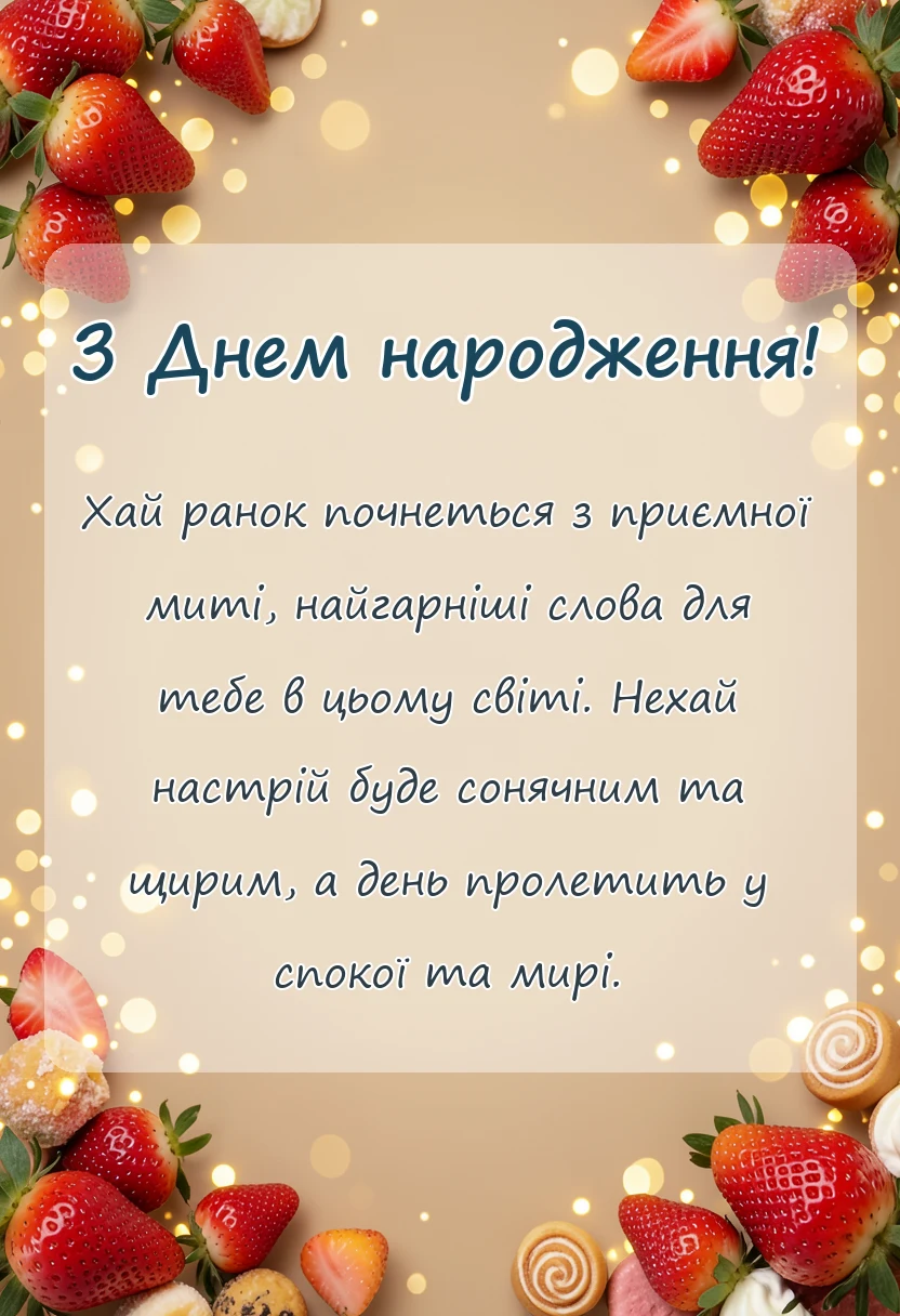 вітальна листівка - короткі побажання гарного дня