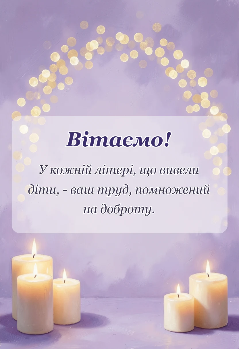 листівка з побажанням - подяка вчителям від батьків