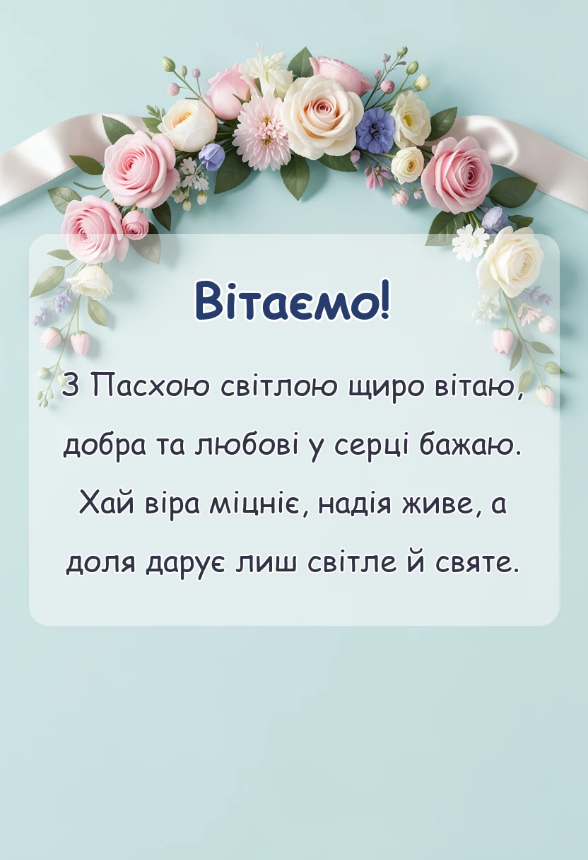 святкова картинка: привітання з великоднем католиків