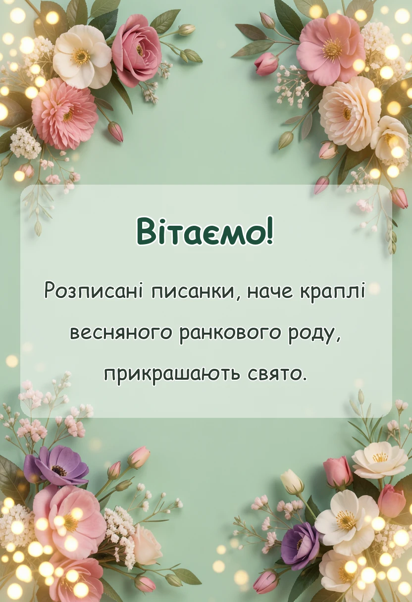 унікальна листівка - привітання з пасхою