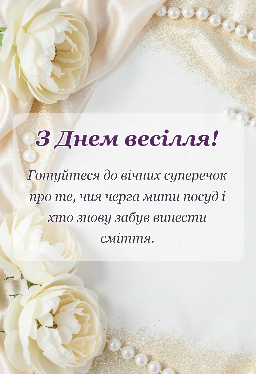 листівка з побажанням - смішні привітання на весілля в прозі
