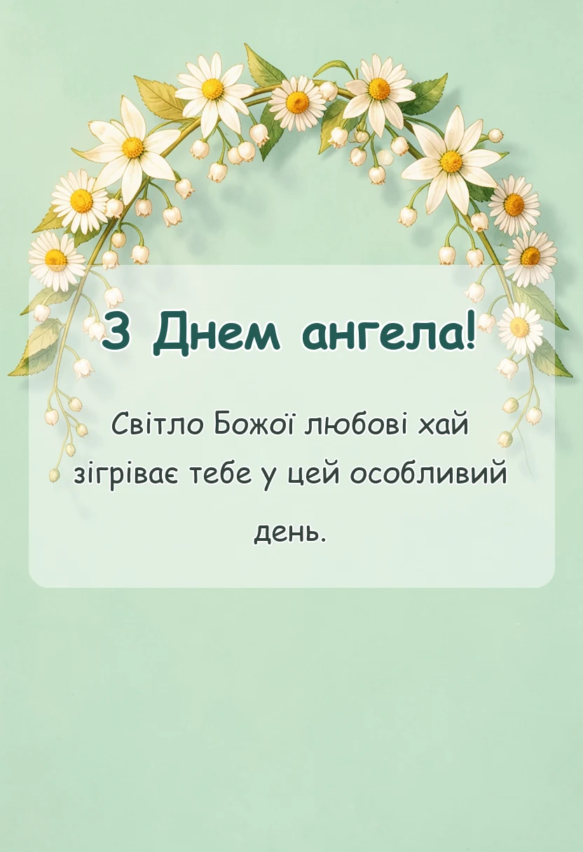 святкова картинка: християнські привітання з днем ангела своїми словами