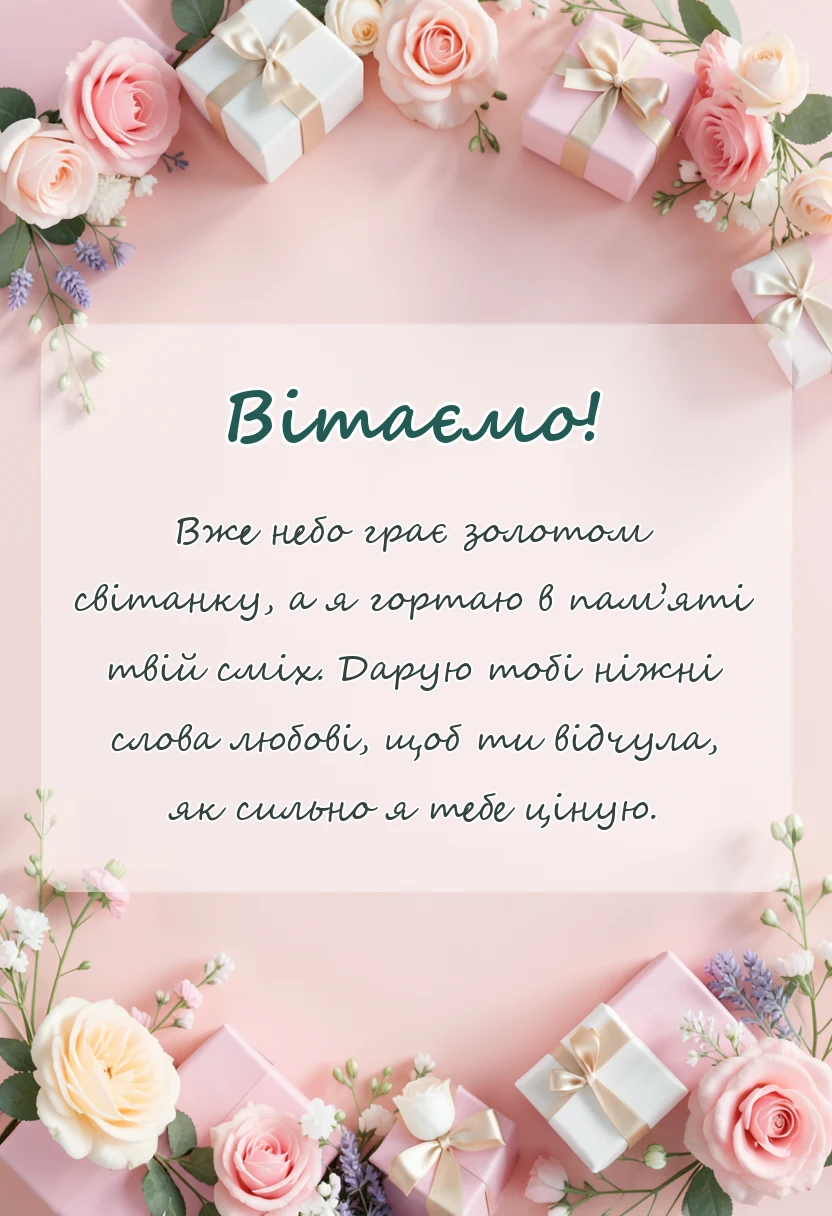 унікальна листівка - вірш доброго ранку коханій
