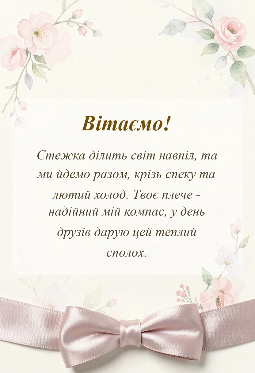унікальна листівка - привітання для друзів українською мовою
