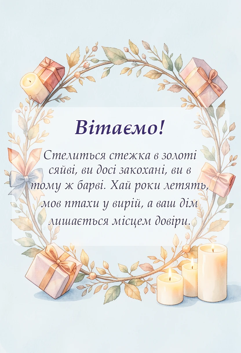 листівка з побажанням - що побажати на золоте весілля