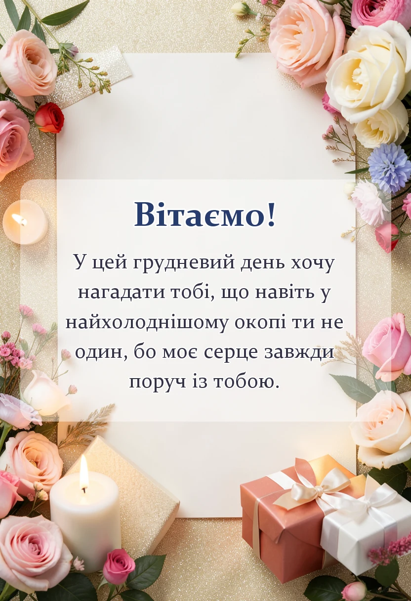 унікальна листівка - привітання з днем збройних сил україни своїми словами коханому