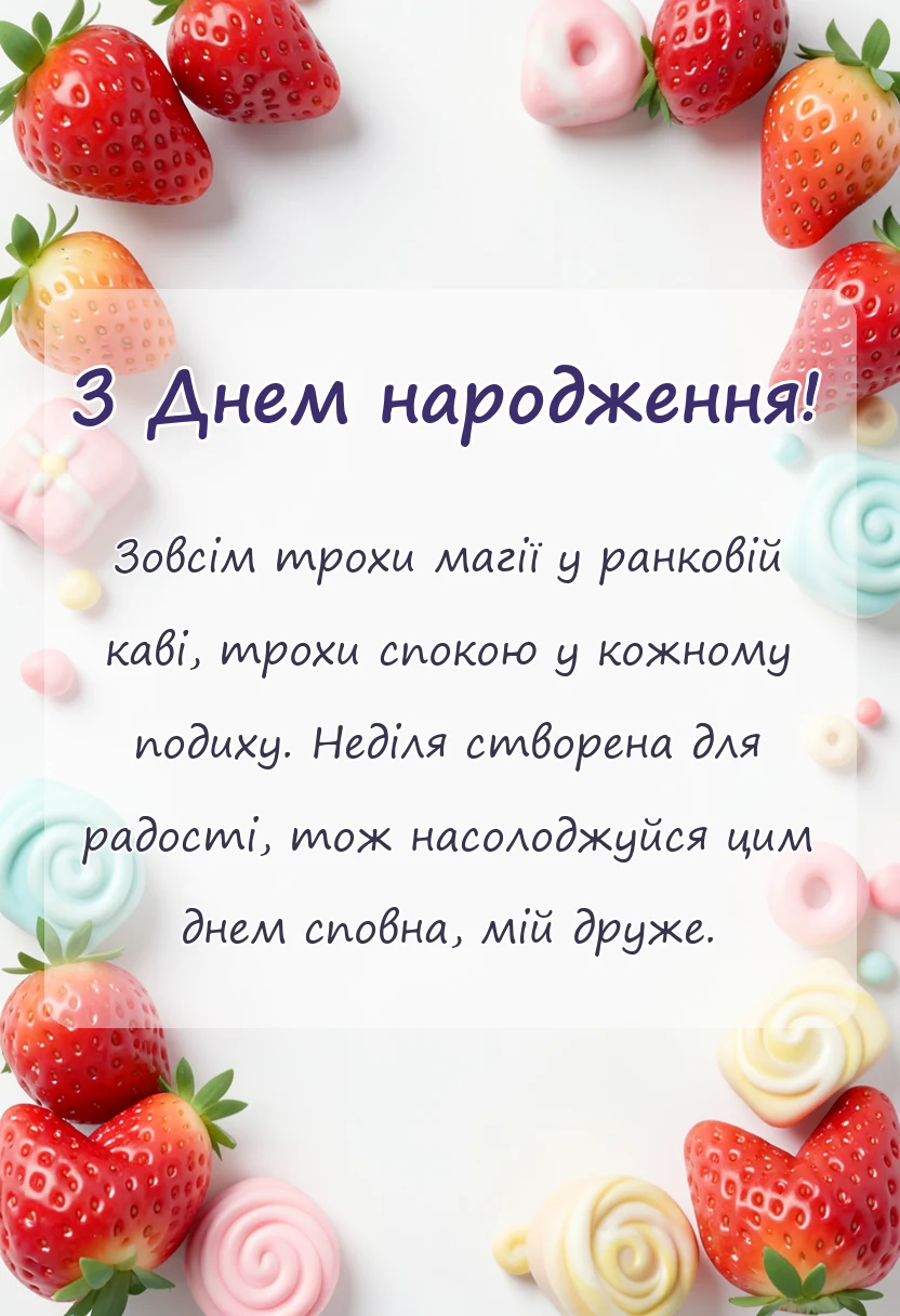 красива листівка: гарне привітання з неділею