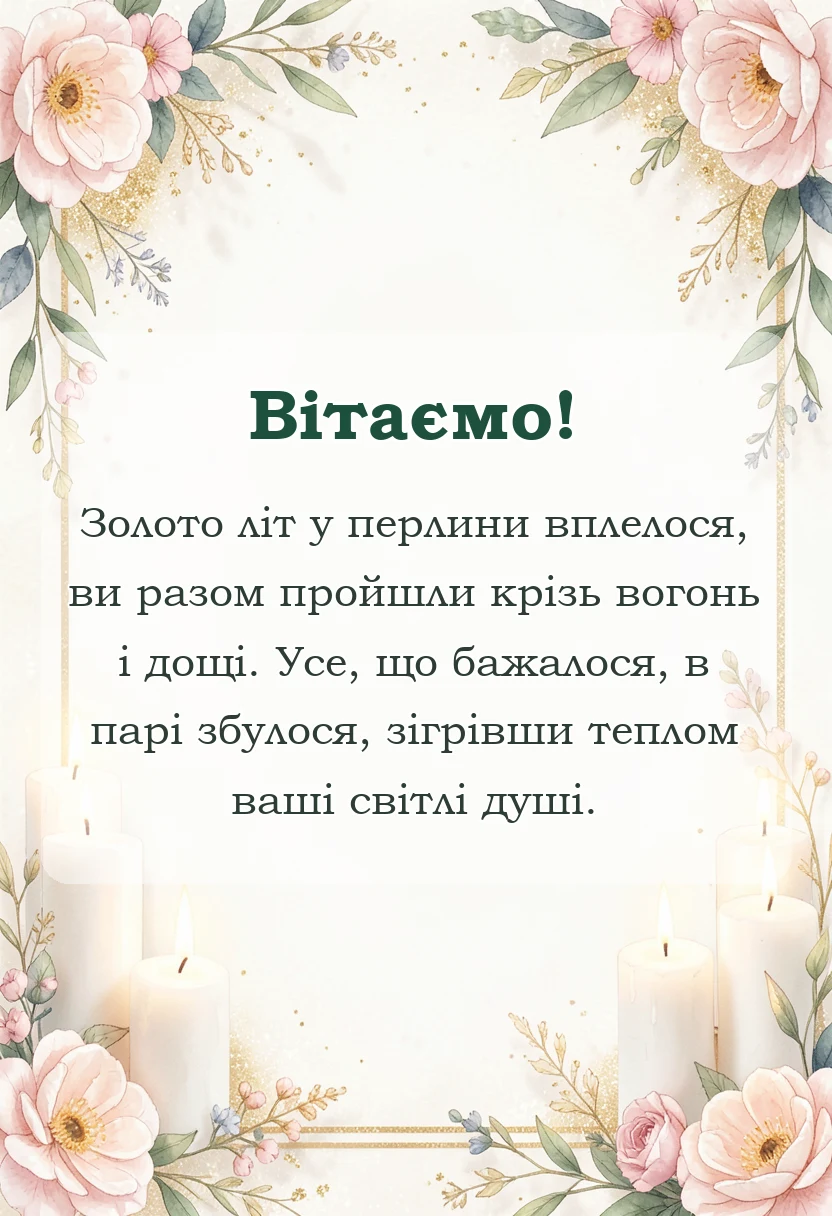 унікальна листівка - картинки з перлинним весіллям