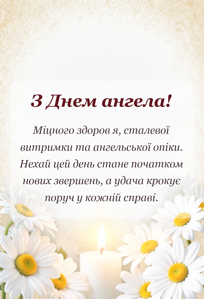унікальна листівка - привітання з днем ангела чоловіку