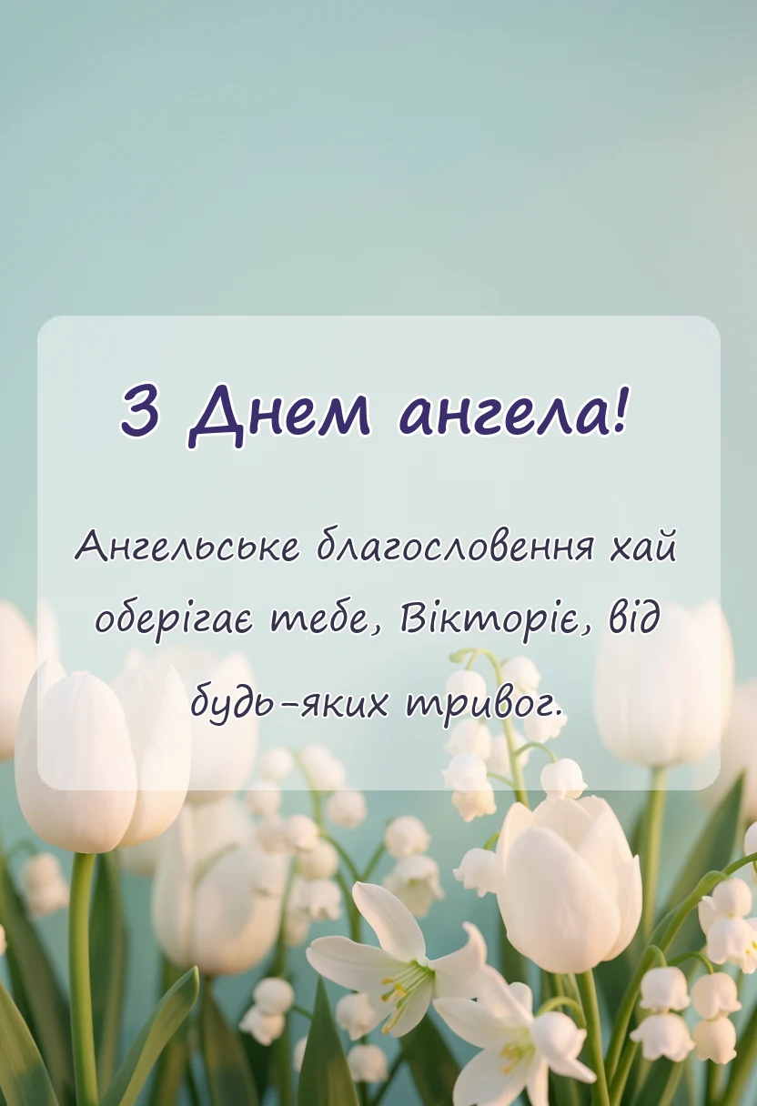 вітальна листівка - день ангела вікторії привітання