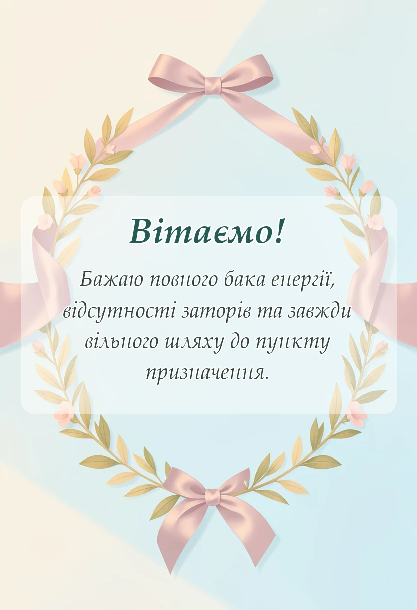 красива листівка: привітання з днем водія своїми словами