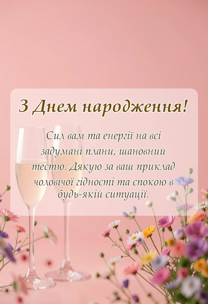 святкова картинка: привітання з днем народження тестя