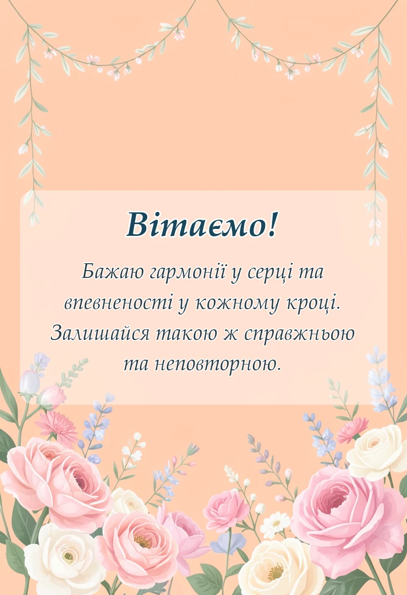 листівка з побажанням - привітання з днем української жінки