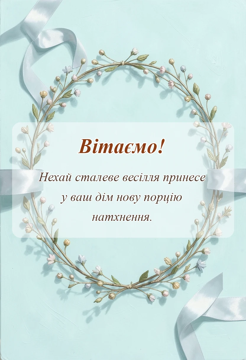 унікальна листівка - привітання зі сталевим весіллям