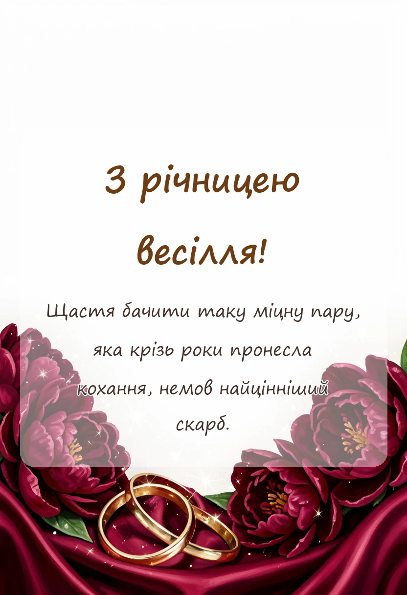 унікальна листівка - золоте весілля привітання своїми словами