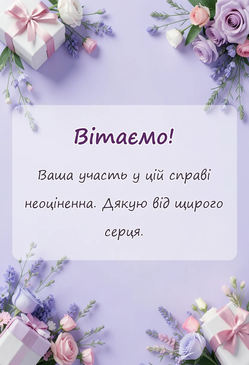 унікальна листівка - короткі слова подяки