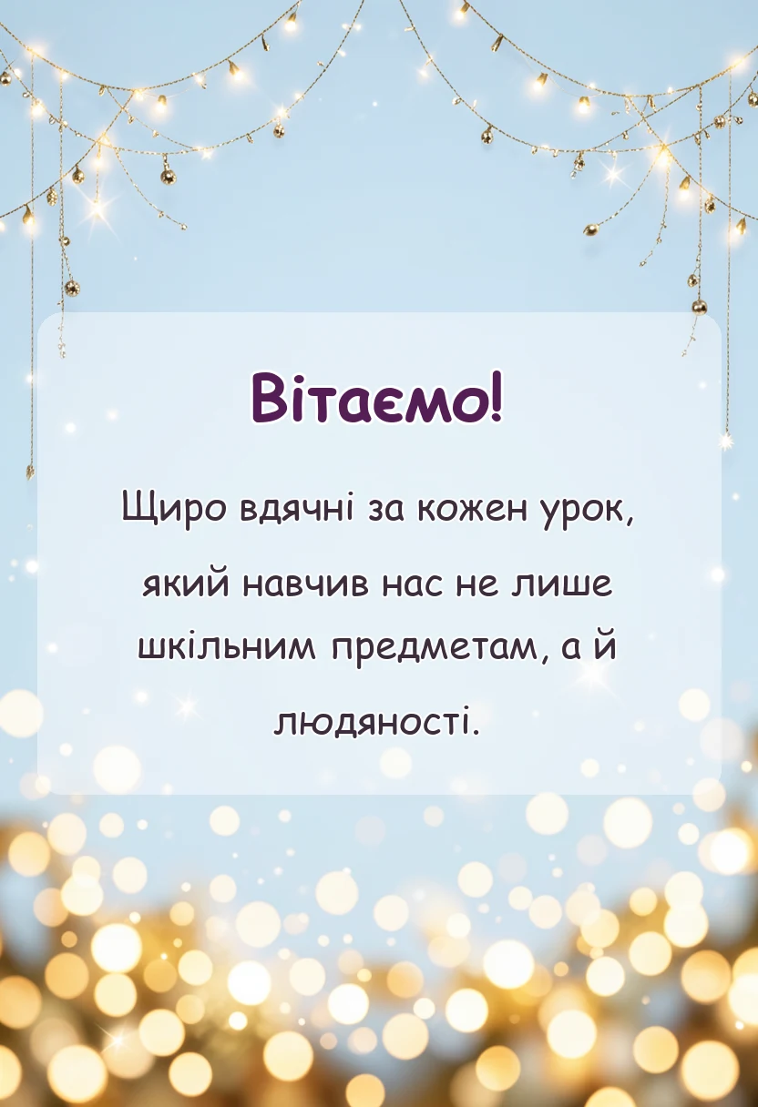 листівка з побажанням - подяка вчителям від випускників