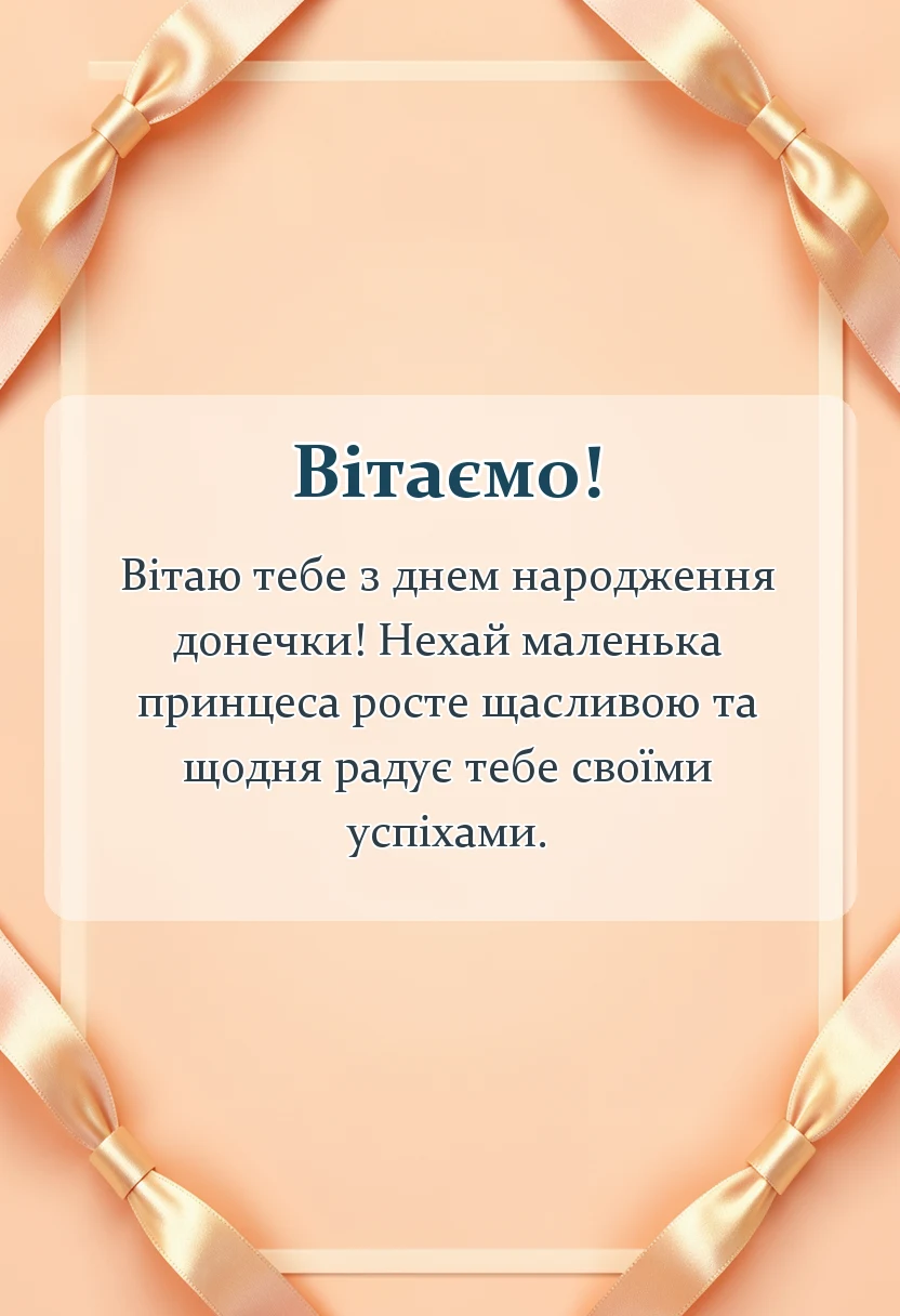 красива листівка: привітання друга з днем народження доньки