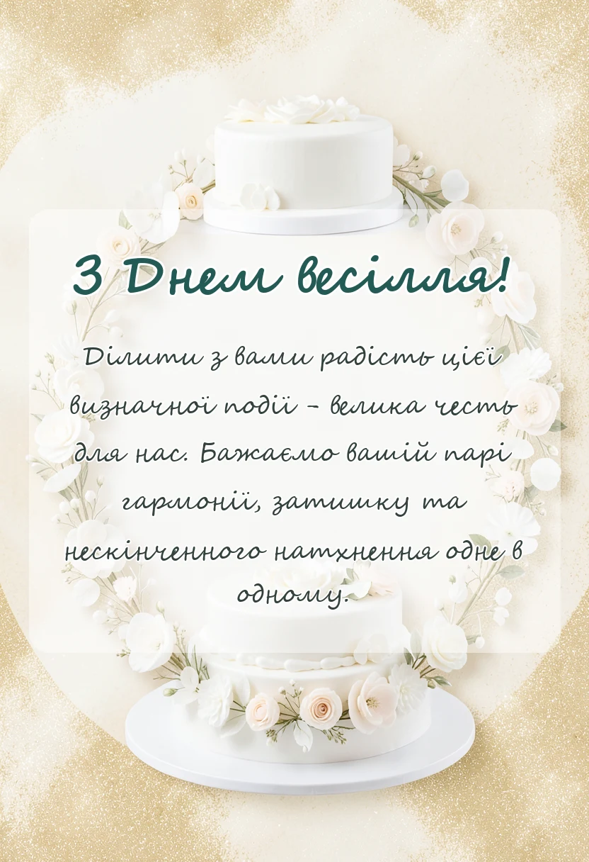унікальна листівка - привітання з весіллям батькам