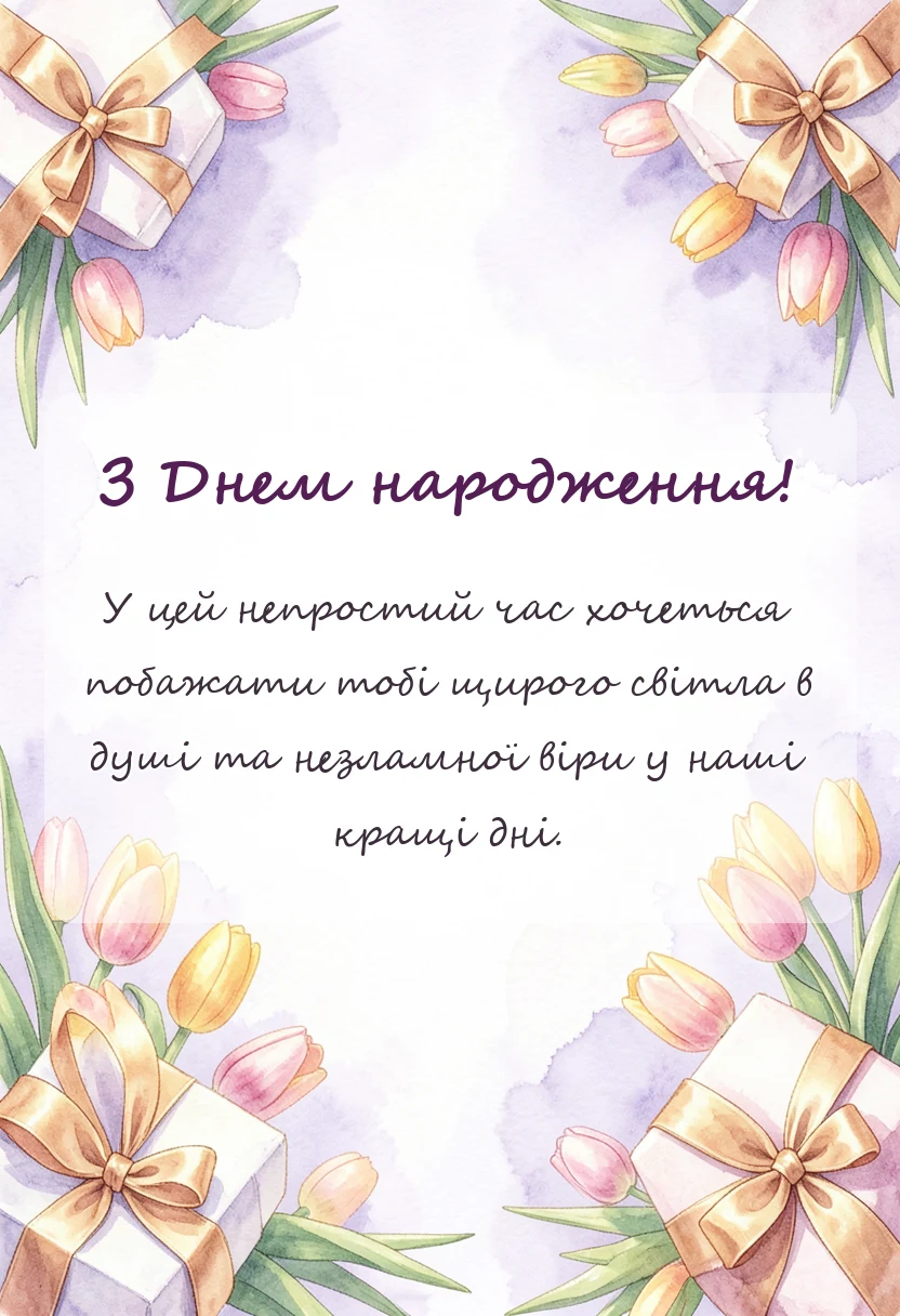 унікальна листівка - привітання з днем народження під час війни