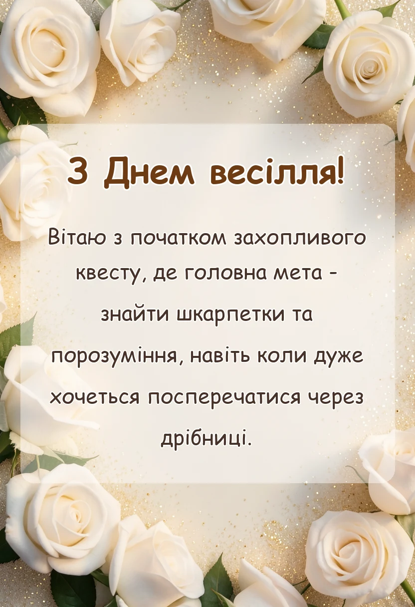 вітальна листівка - смішні привітання на весілля в прозі