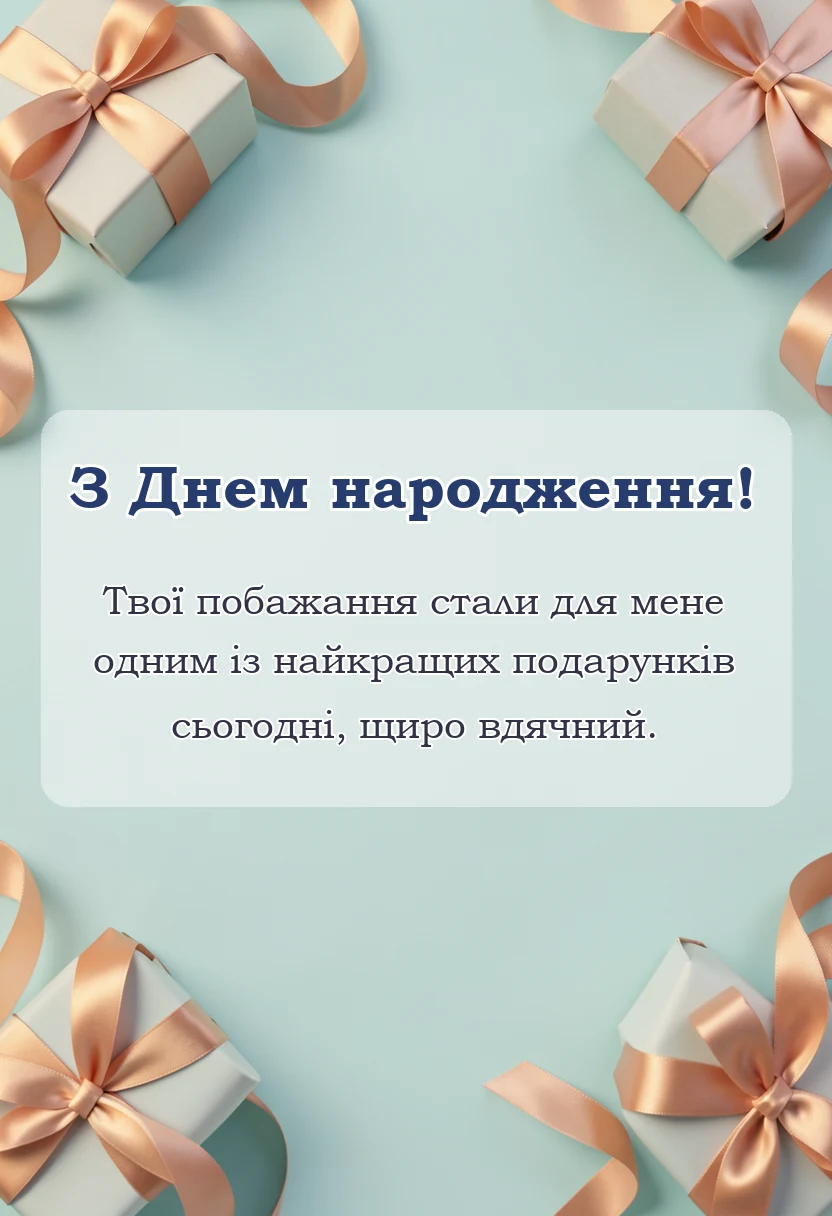 красива листівка: подяка за вітання з днем народження своїми словами