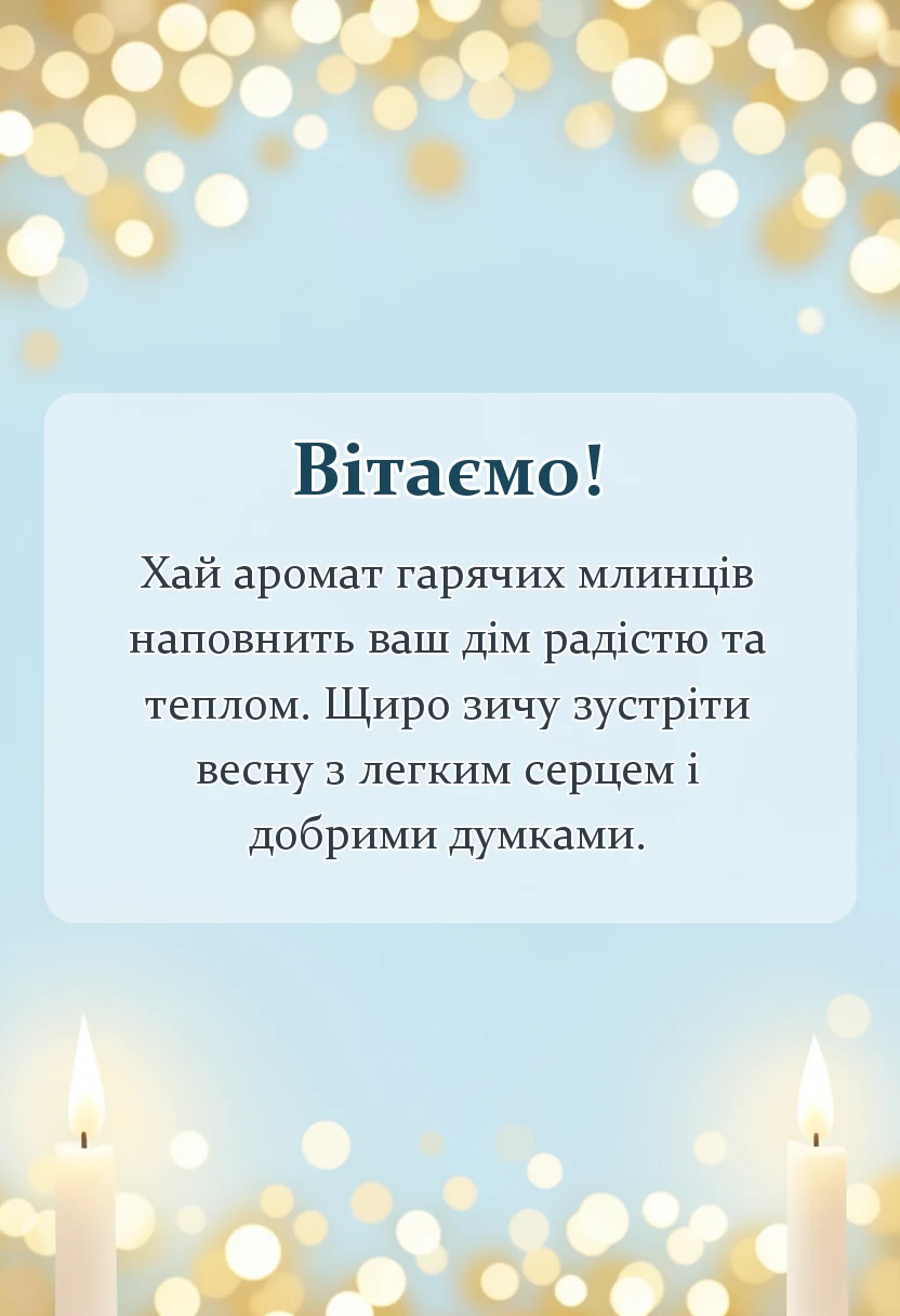 листівка з побажанням - привітання з масляною українською