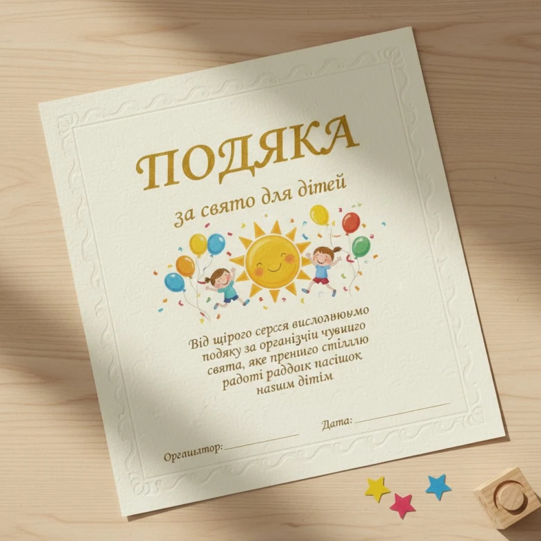 Подяка за дитяче свято: щирі слова та гарні тексти