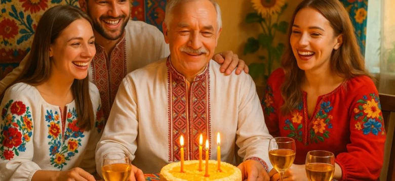 Свято з тостами та тортом для дня народження батька.