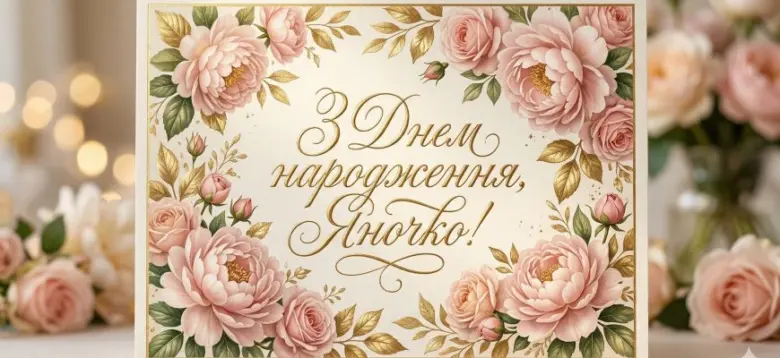 Квіткові привітання з днем народження Яни українською мовою.