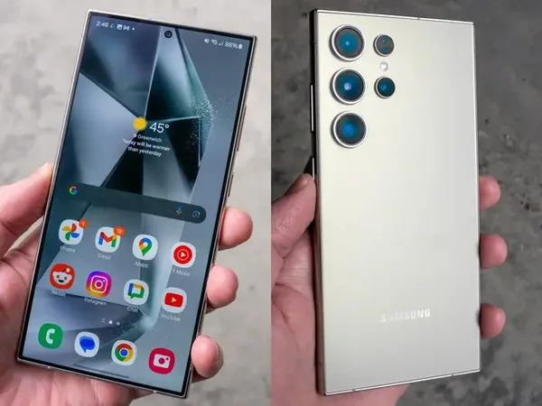 Сучасний смартфон Samsung для бізнесу з двома ракурсами