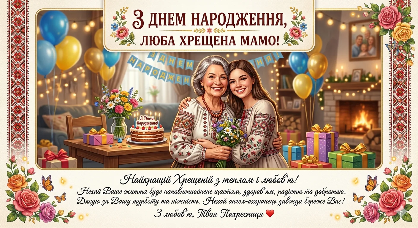 Хрещена з хресницею святкують день народження.